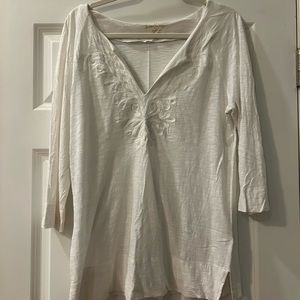 Lilly Pulitzer Amelia Island Resort white tunic with embroidery (size L)